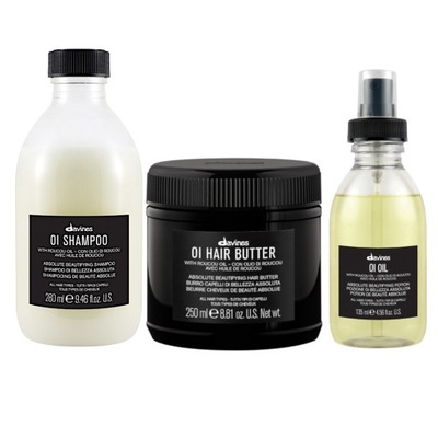 DAVINES OI OIL ZESTAW SZAMPON MASŁO OLEJEK 665ML