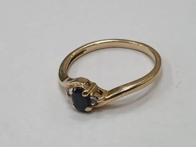 Złoty pierścionek Apart/ brylanty+szafir/ 1.8g/R10