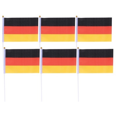 50 szt. Ręczna mała flaga Niemiec na patyku