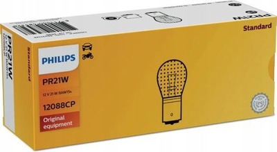 PHILIPS LEMPUTĖ PR21W 12V/21W BAW15S RAUDONA (FORD, OPEL, CITROEN, SAAB) 