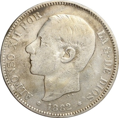 97. Hiszpania, 5 peset 1882, Alfons XII