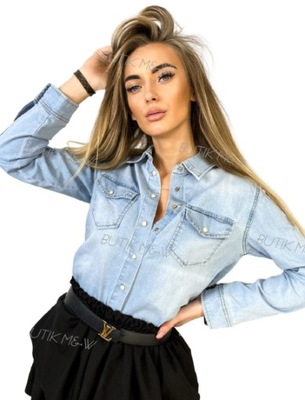 Koszula jeansowa jasny jeans Re-Dress