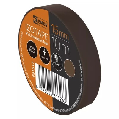 Taśma izolacyjna PVC 15mm / 10m brązowa F61517