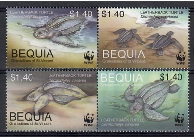 WWF Bequia 2001 Mi 306-309 Czyste **