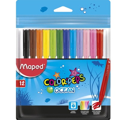 Flamastry colorpeps ocean 12 sztuk zip box Maped