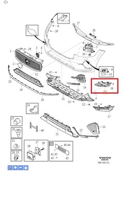 Ліва кронштейн протитуманної фари volvo оригінальний номер 32234954 фото №1