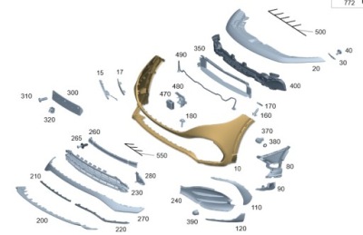 Бампер перед обшивка перед mercedes eqb фото №1