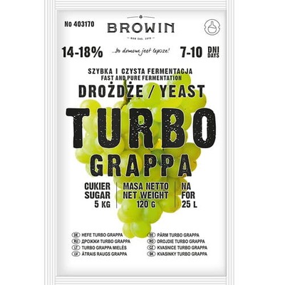 drożdże gorzelnicze BROWIN TURBO GRAPPA 14-18% 25L