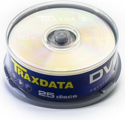 PŁYTY DVD-R Traxdata 4,7GB x16 cake 25 JAKOŚĆ