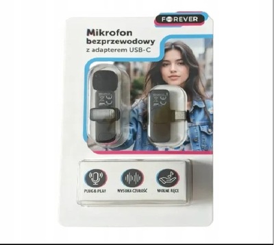 Mikrofon bezprzewodowy z adapterem USB - C Forever