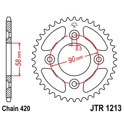 ЗУБЧАТКА ЗАДНЯ JT 37-ЗУБІВ HONDA CRF 50 2004-2016