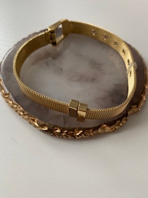 Bransoletka zegarkowa modułowa siateczkowa złota