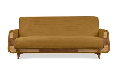 Sofa rozkładana kanapa z funkcją spania żółty KONSIMO GUSTAVO II