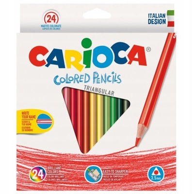 Kredki ołówkowe trójkątne Carioca 24 kolory
