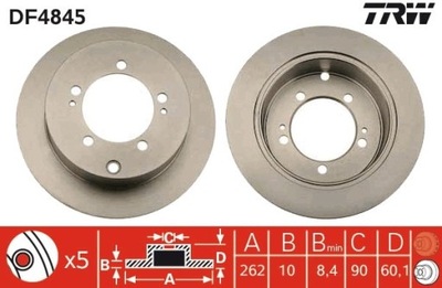 2X ДИСК ГАЛЬМІВНИЙ MITSUBISHI ЗАД OUTLANDER/LANCER 03- DF4845