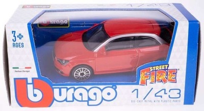 AUDI A1 CZERWONE MODEL METAL 1:43 BBURAGO