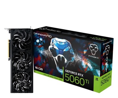 Karta graficzna Gainward GeForce RTX 5060 Ti Python III 16GB GDDR7 DLSS4