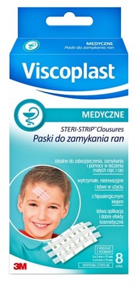 VICOPLAST PASKI DO ZAMYKANIA RAN STERI-STRIP 8 szt