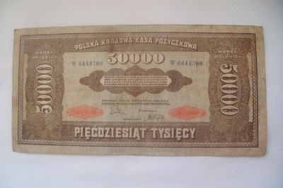 POLSKA Banknot 50000 Marek Polskich 1922 r. seria W