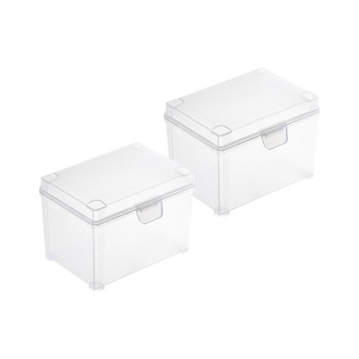 2x przezroczyste pudełka do przechowywania z pokrywką Organizer na drobne przedmioty Trwałe