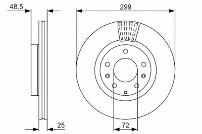 BOSCH ДИСКИ ТОРМОЗНЫЕ ТОРМОЗНЫЕ 2 ШТУКИ. ПЕРЕД MAZDA 6 1.8-2.5 06.02-07.13