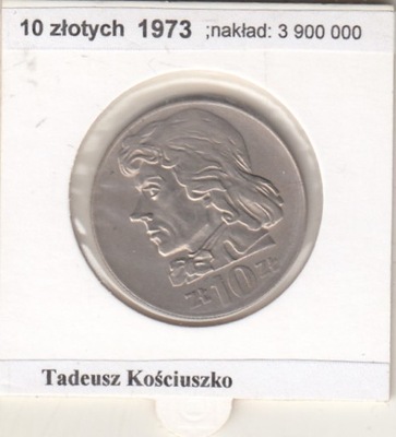 PRL 10 zloty 1973 Kosciuszko stan 1