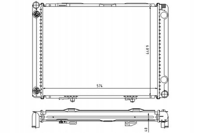 RADIATOR ENGINE MERCEDES C-CLASS W 201 (82-) 190 D 2.5 / 574X449X40 NISS  