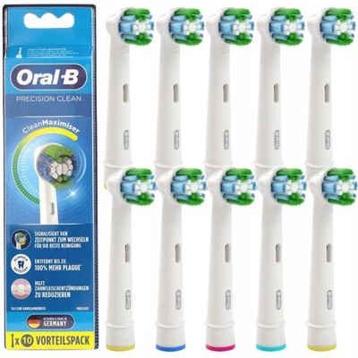 10x KOŃCÓWKA DO SZCZOTECZKI GŁÓWKA BRAUN ORAL-B PRECISION CLEAN