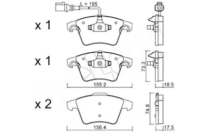 METELLI ZAPATAS DE FRENADO VW T5 03- K.17 CZUJ  