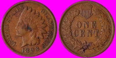 1 Cent INDIANIN USA 1893 U 225