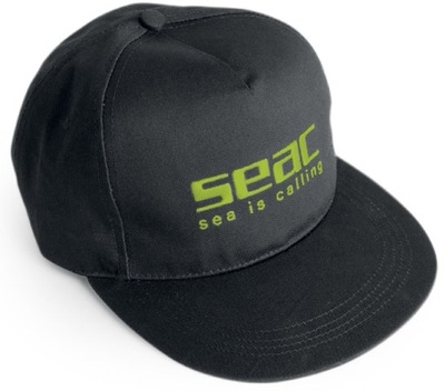 Nurkowa czapka z daszkiem z wyszytym logo SEAC czarna baseballówka