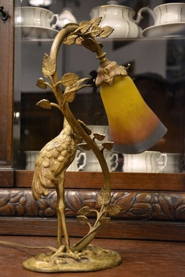 Wyjątkowa Secesyjna lampka z brązu złoconego !!!