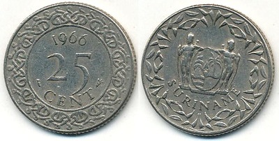 Surinam 25 Cent - 1966r ... Monety