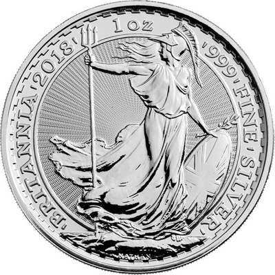 Srebrna moneta Britannia, 1 oz, 2018