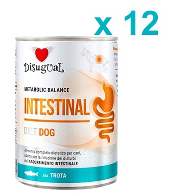 12 x Disugual Dog Diet Intestinal 400g Pstrąg