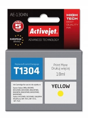 Tusz do Epson T1304 ActiveJet AE-1304N 18ml żółty