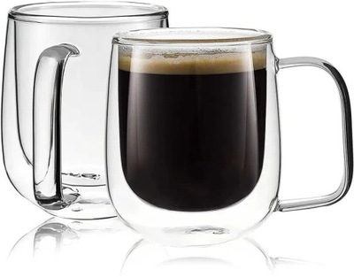 Szklane filiżanki do kawy Vzaahu, 2x300 ml