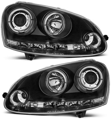 РЕФЛЕКТОРЫ ФОНАРИ КОМПЛЕКТ DAY LINE LIGHT LED (СВЕТОДИОД ) RING ТЮНИНГ VW GOLF V 5 1K JETTA