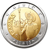 2 euro okolicznościowe Hiszpania 2005 Don Kichot