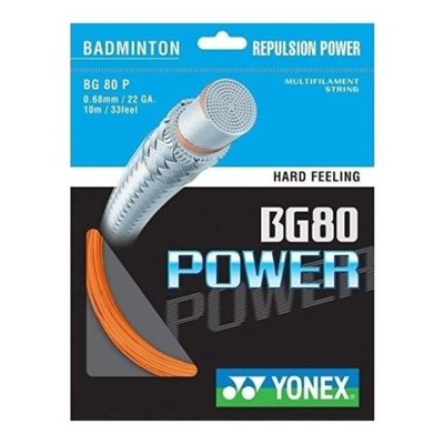 Naciąg badmintonowy Yonex BG80 Power set. 10 m. 0,68 mm. orange