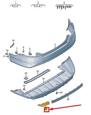 Audi e-tron gt rear правий бампер trim 4j3807838a3q0 фото №1