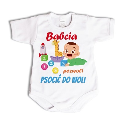 Babcia pozwoli psocić do woli - body dziecięce - 62 kr