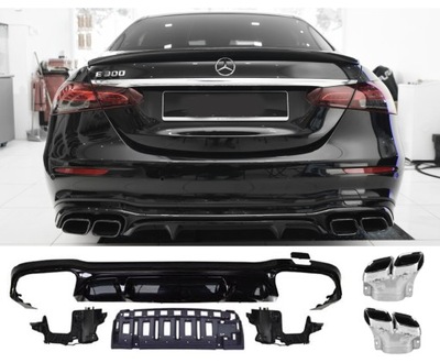 Спойлер накладка дифузор вихлопи mercedes amg w213 фото №1