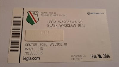LEGIA WARSZAWA - ŚLĄSK WROCŁAW 23-07-2016