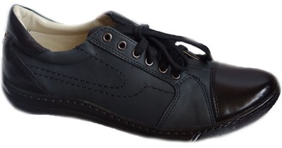 SKÓRZANE buty damskie czarne 36
