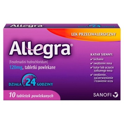 Sanofi Allegra Lek przeciwalergiczny 10 sztuk