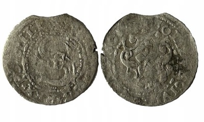 Szeląg, Zygmunt III Waza, Ryga 1607, srebro (14)