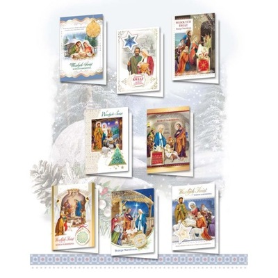 Karnet kartka świąteczna Boże Narodzenia B6 10szt