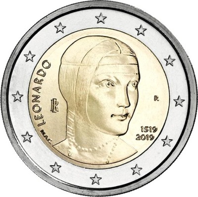 2 euro Włochy Leonardo Da Vinci 2019