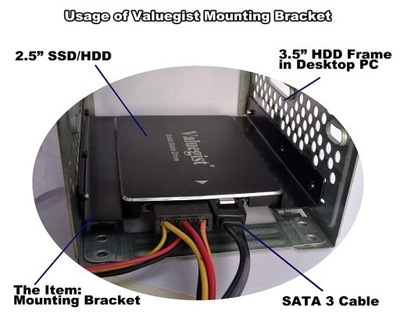 Valuegist Ramka montażowa Adapter SSD HDD 2,5''